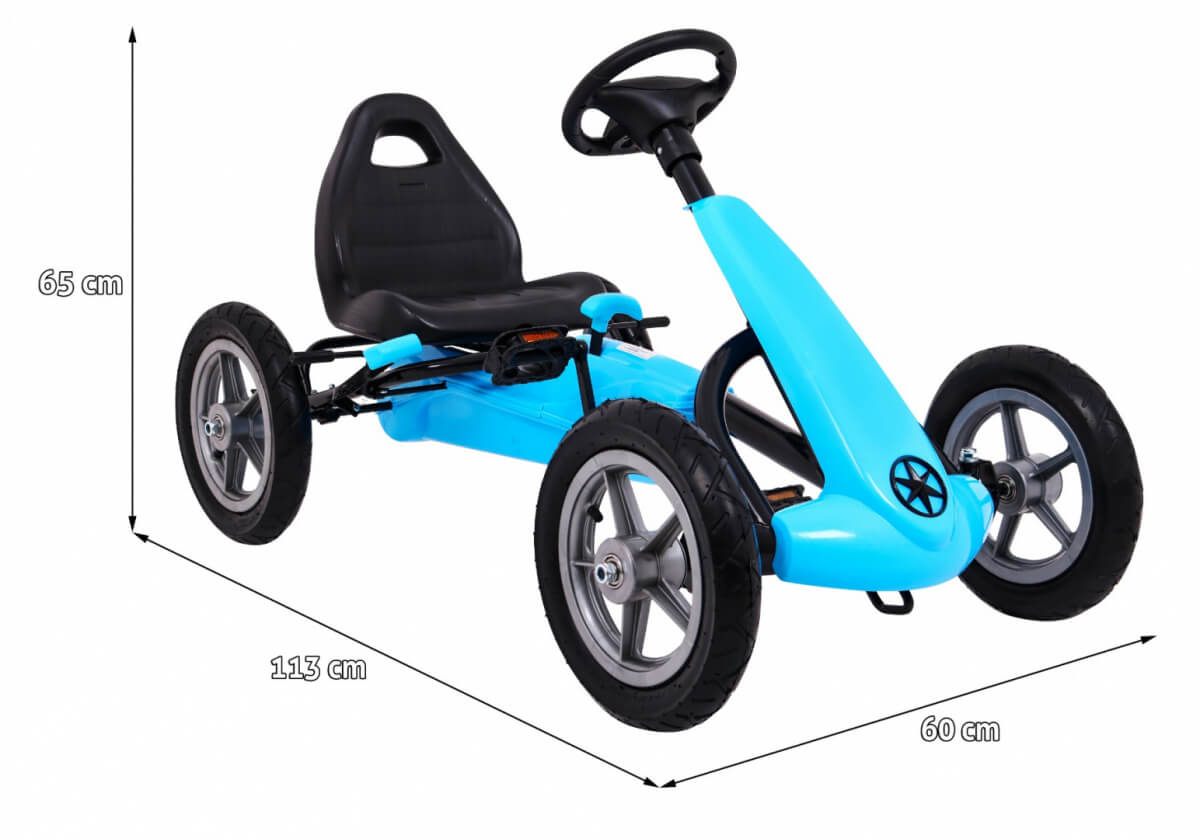 Kart cu pedale pentru copii STAR AIR (1904), Albastru - Autokids.ro - poza 2