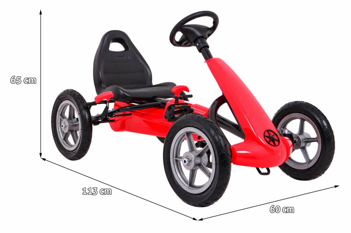 Kart cu pedale pentru copii STAR AIR (1904) Rosu - Autokids.ro - poza 2