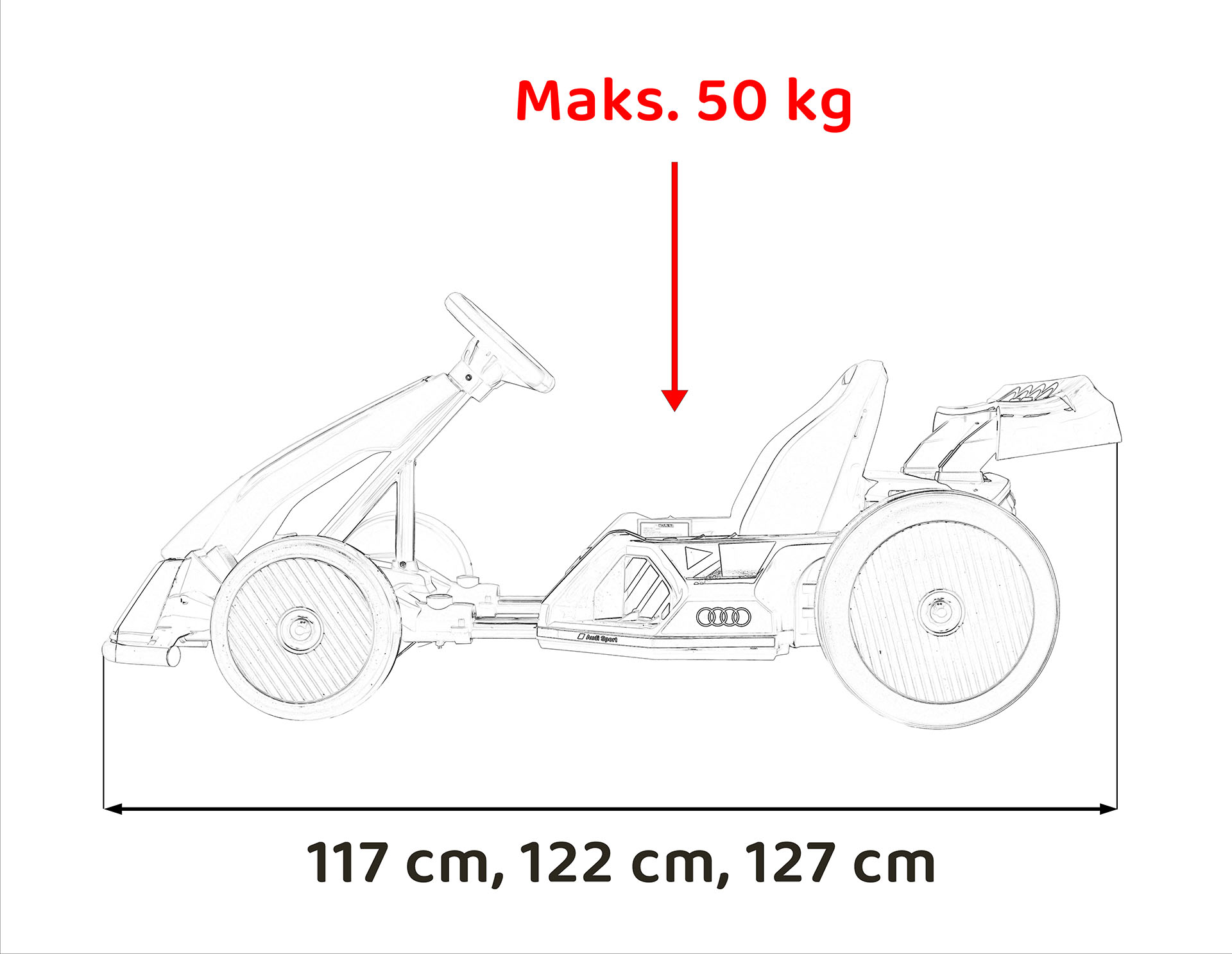 Kart electric pentru copii Autokids Audi Drift 24V 300W (007) Negru - Autokids.ro - poza 4