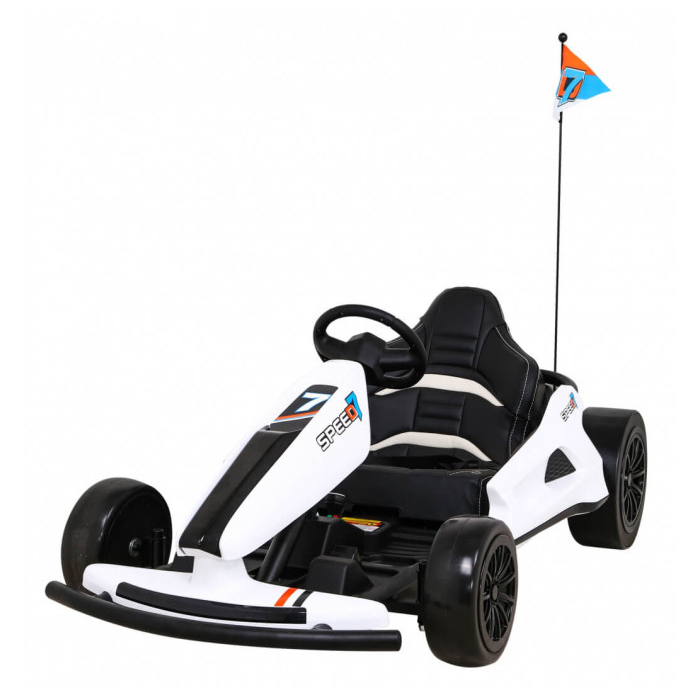 Kart electric pentru copii drift KING LUX 24V 300W (035) Alb - Autokids.ro