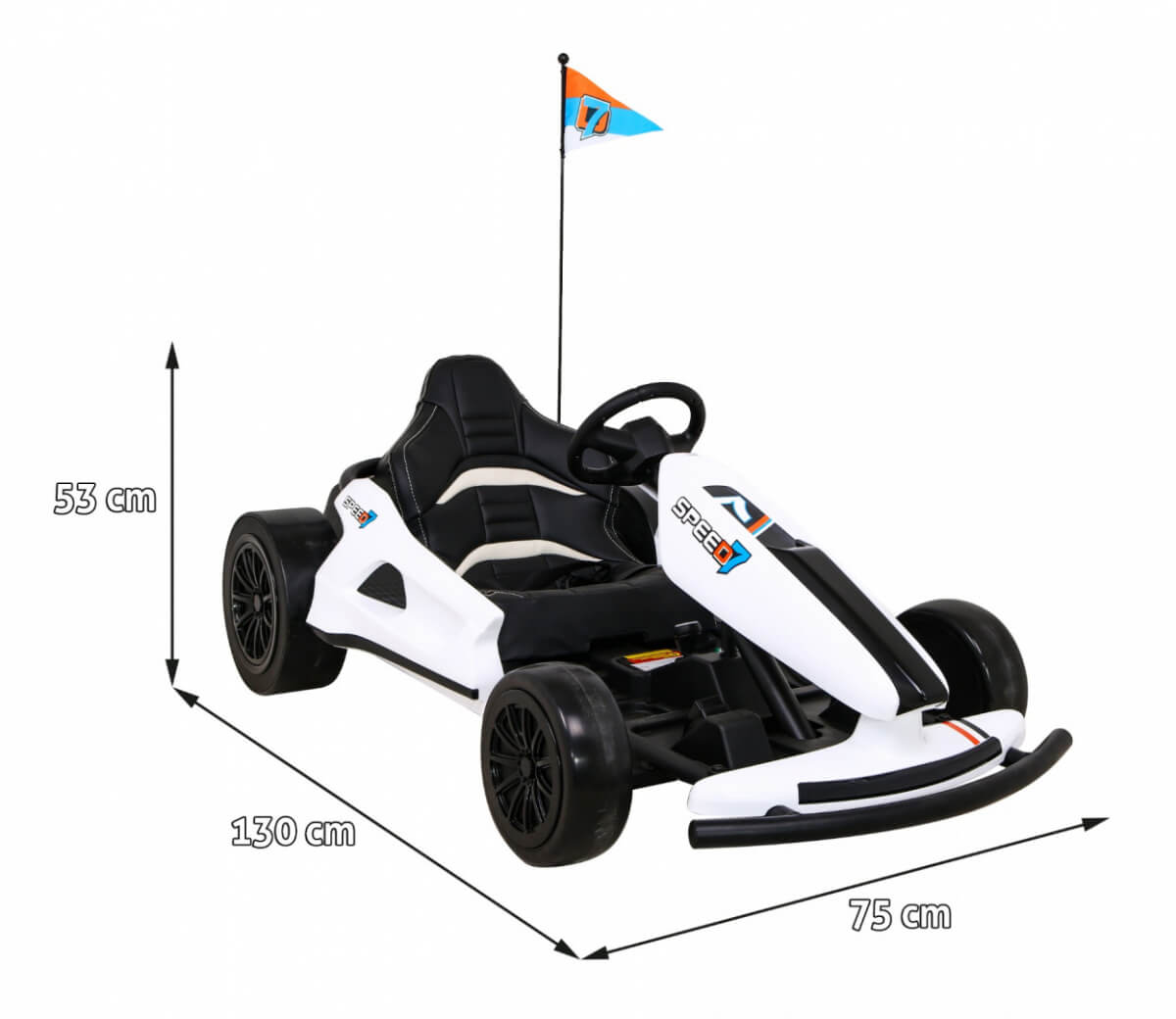 Kart electric pentru copii drift KING LUX 24V 300W (035) Alb - Autokids.ro - poza 2