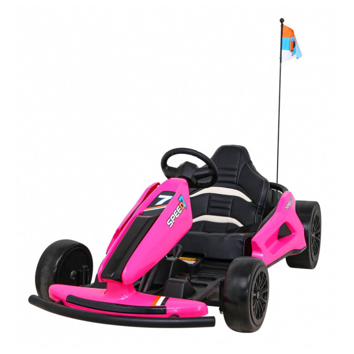 Kart electric pentru copii drift KING LUX 24V 300W (035) Roz - Autokids.ro - poza 1