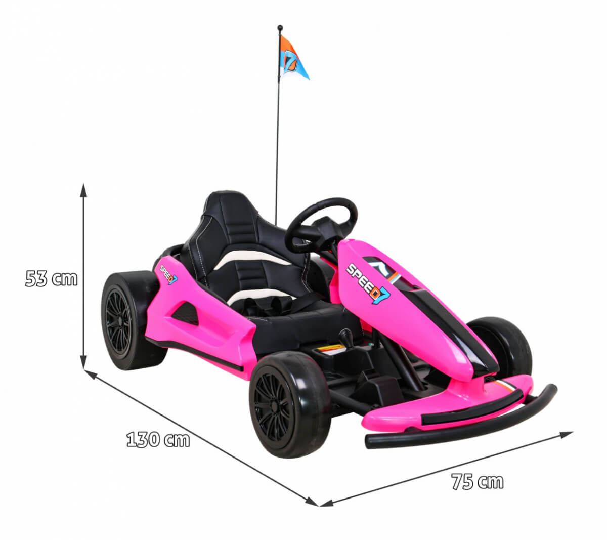 Kart electric pentru copii drift KING LUX 24V 300W (035) Roz - Autokids.ro - poza 2
