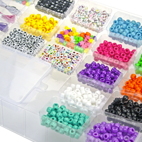 Kit creativ DIY - coliere si bratari cu margele, 1500 piese, Perline ABC - poza 2