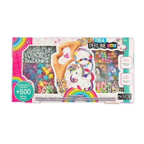 Kit creativ DIY - coliere si bratari cu margele, 500 piese, Perline ABC - poza 1