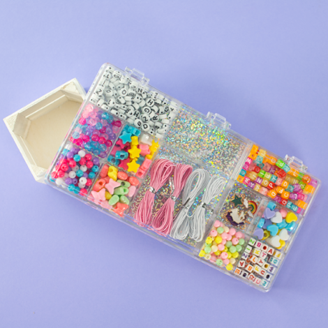 Kit creativ DIY - coliere si bratari cu margele, 500 piese, Perline ABC - poza 2