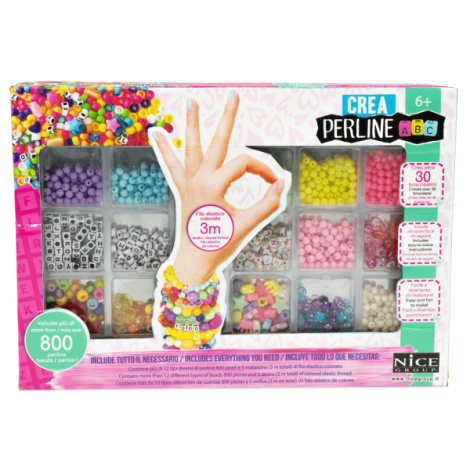 Kit creativ DIY - coliere si bratari cu margele, 800 piese, Perline ABC - poza 1
