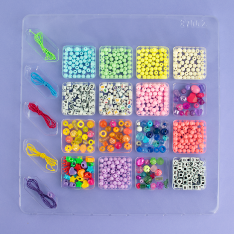Kit creativ DIY - coliere si bratari cu margele, 800 piese, Perline ABC - poza 2