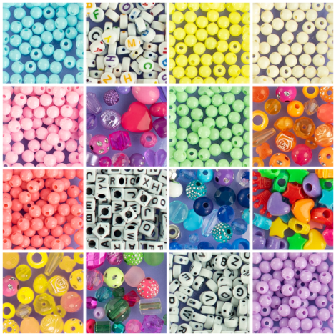 Kit creativ DIY - coliere si bratari cu margele, 800 piese, Perline ABC - poza 5