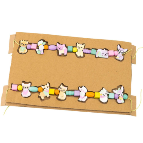 Kit creativ DIY - coliere si bratari cu margele din lemn , Animalute - poza 3