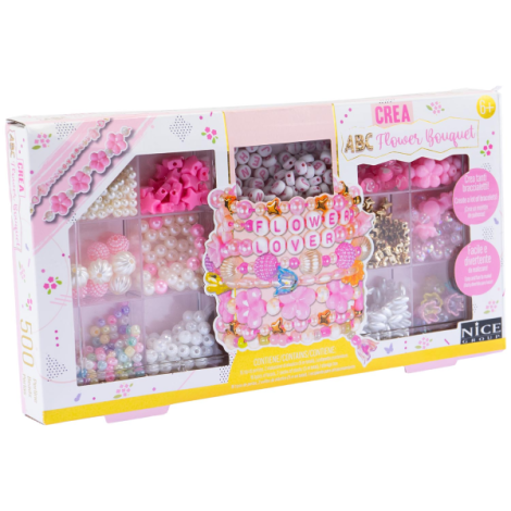 Kit creativ DIY - coliere si bratari cu margele Flower Bouquet, 500 piese, Perline ABC - poza 1