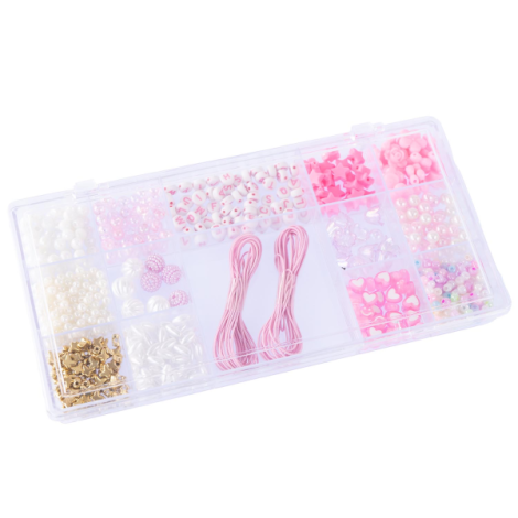 Kit creativ DIY - coliere si bratari cu margele Flower Bouquet, 500 piese, Perline ABC - poza 3