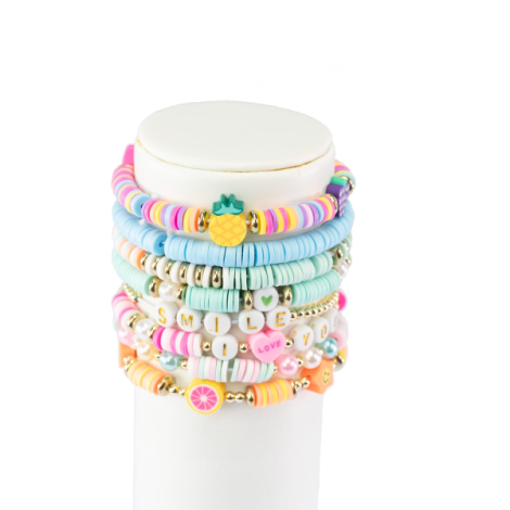 Kit creativ DIY - coliere si bratari cu margele Heishi Pop, 500 piese, Perline ABC - poza 4