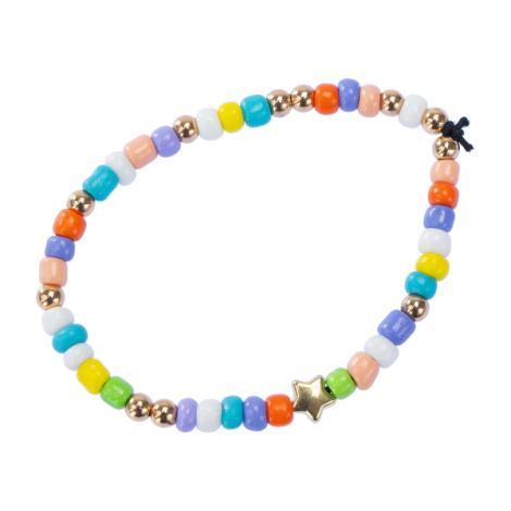 Kit creativ DIY - coliere si bratari cu margele mix aurii, Perline ABC - poza 5