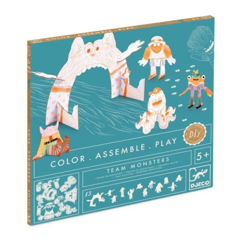 Kit Creativ Monstri de Colorat si Asamblat, Djeco - poza 1