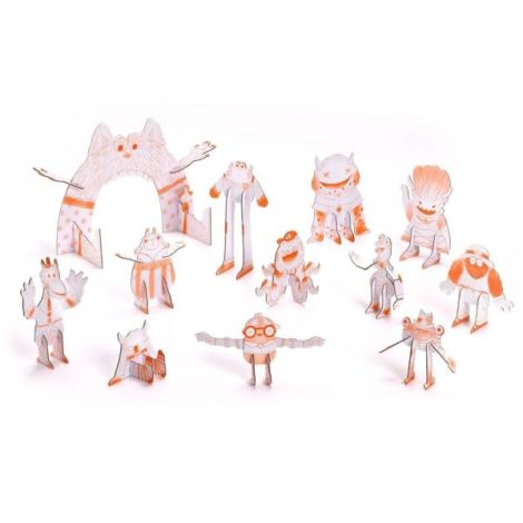 Kit Creativ Monstri de Colorat si Asamblat, Djeco - poza 5