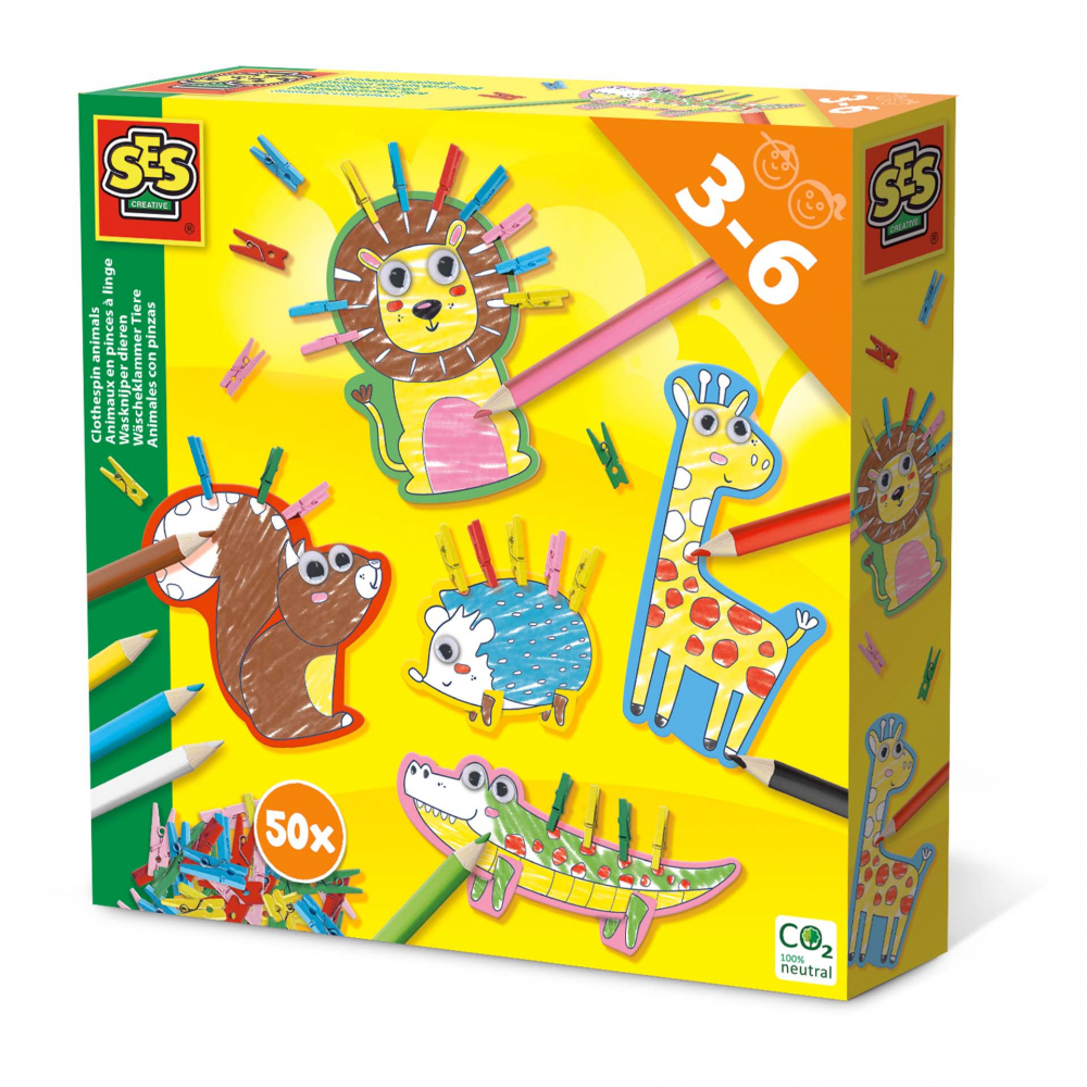 Kit creativ pentru copii cu accesori incluse - Animale cu carlige, 3-6 ani