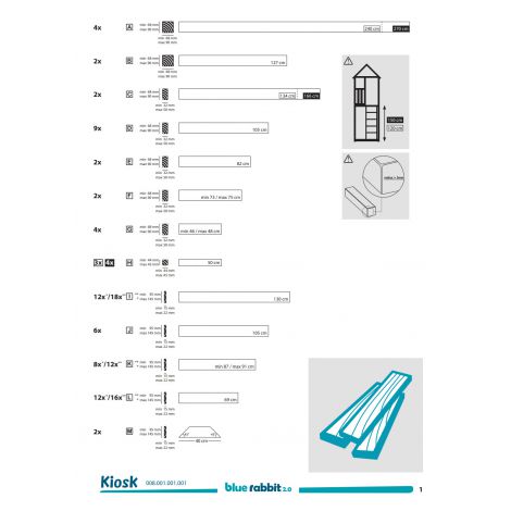 Kit cu accesorii si suruburi pentru spatiu de joaca Kiosc - BlueRabbit 2.0 - poza 2