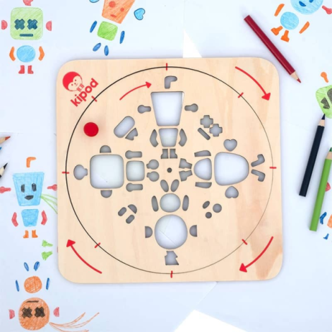 Kit desen si trasare Kipod- Sablon rotativ Montessori, Roboti - poza 2
