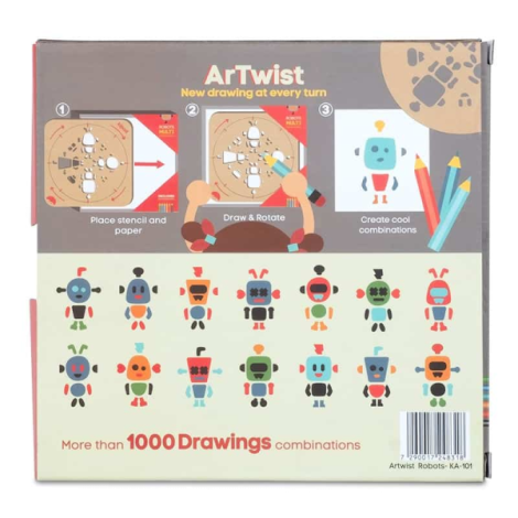 Kit desen si trasare Kipod- Sablon rotativ Montessori, Roboti - poza 4