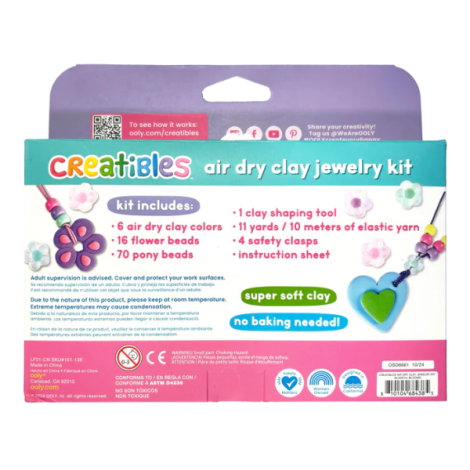 Kit DIY bijuterii Creatibles Flori Fermecate- plastilina cu uscare la aer - set de 6 culori si accesorii - poza 3