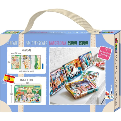 Kit DIY - Creaza Peisaj Urban 3D din lemn - Barcelona - poza 2