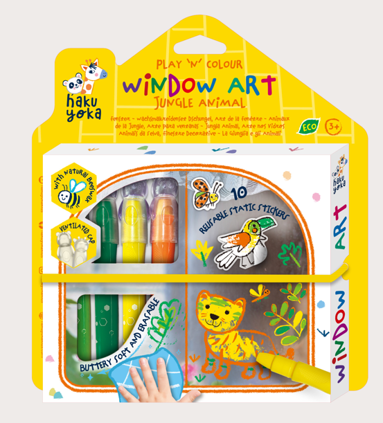 Kit DIY decorare fereastra - Animale din Jungla