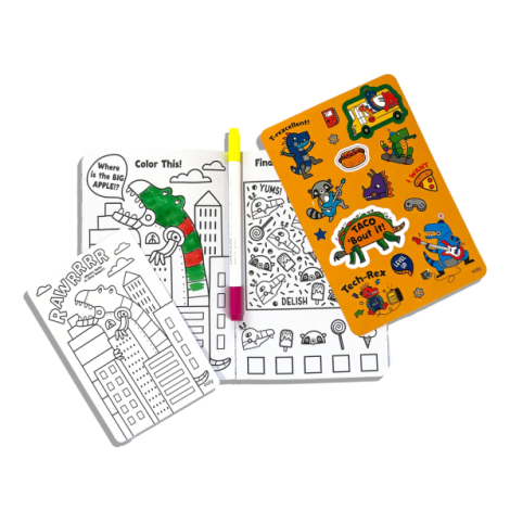 Kit portabil de activitati si colorat - Dinozauri Roboti - Let s Go! Robo Dinos - poza 4