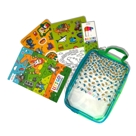 Kit portabil de activitati si colorat - Dinozauri Roboti - Let s Go! Robo Dinos - poza 5