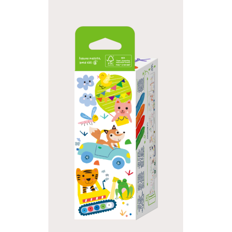 Kit rola de desenat Uneste punctele - 2 m, include 4 creioane colorate cerate, Vehicule - Haku Yoka - poza 2