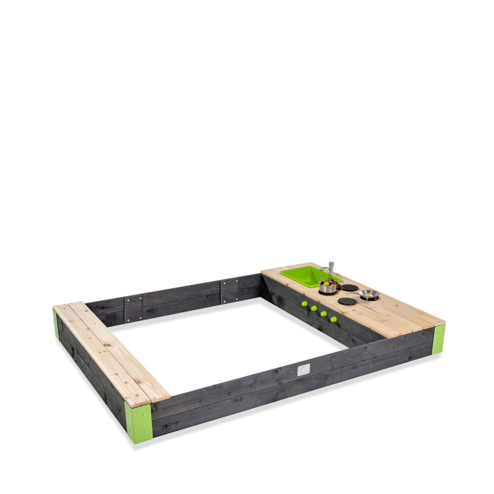 Lada de nisip din lemn Aksent 200x140 cm, Exit Toys