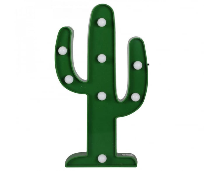 Lampa 8 leduri design Cactus pentru copii,Verde, 14x25 cm
