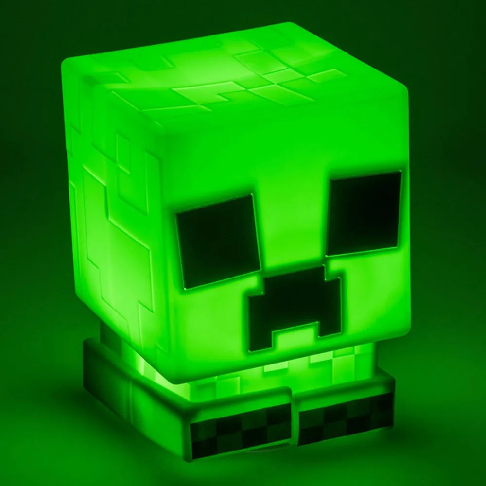 Lampa de veghe ajustabila USB Squishy Glo Creeper Minecraft Paladone 15 cm - poza 3