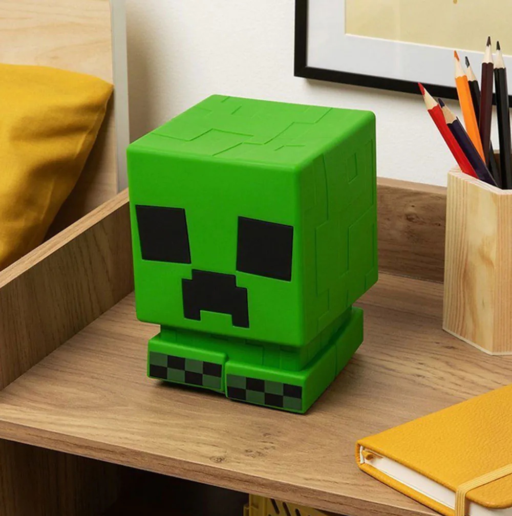Lampa de veghe ajustabila USB Squishy Glo Creeper Minecraft Paladone 15 cm - poza 4