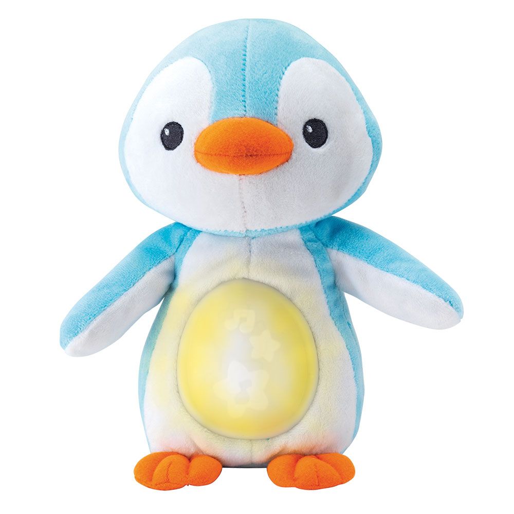 Lampa de veghe din plus cu lumini si sunete Winfun Pinguin albastru