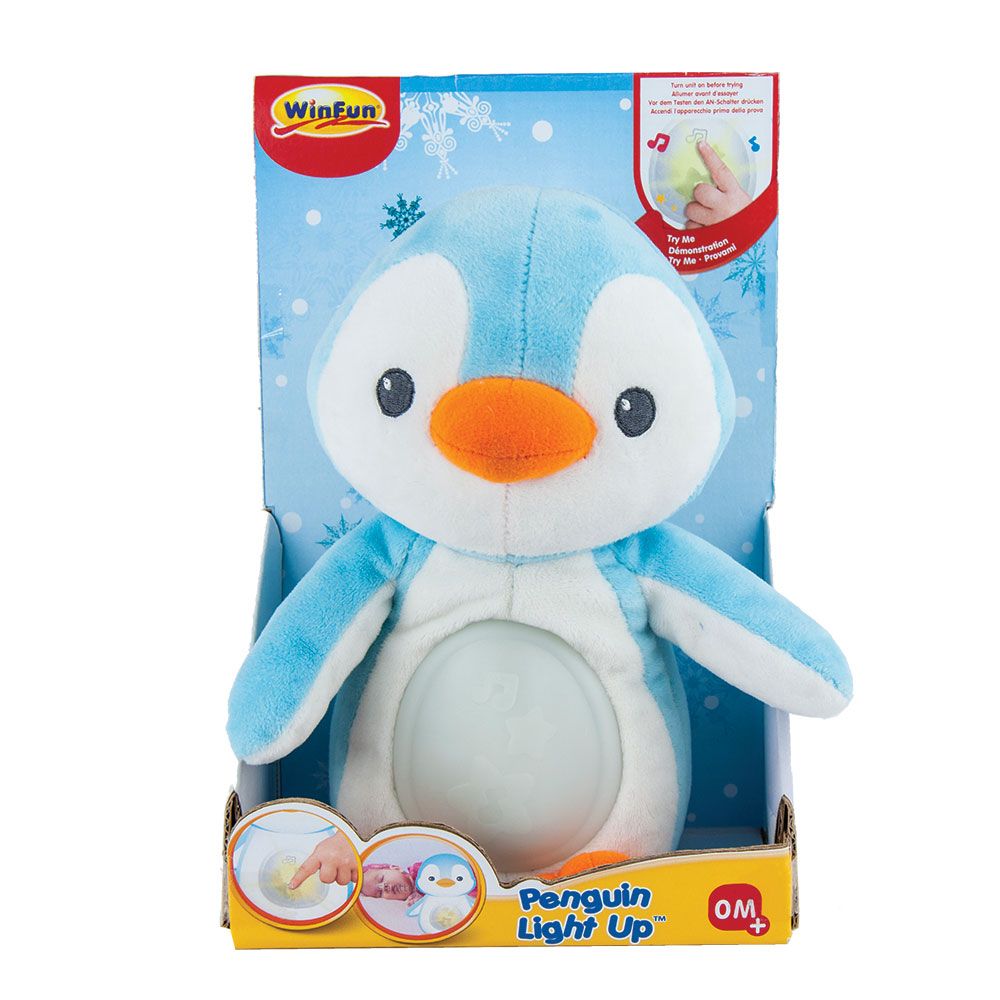 Lampa de veghe din plus cu lumini si sunete Winfun Pinguin albastru - poza 2