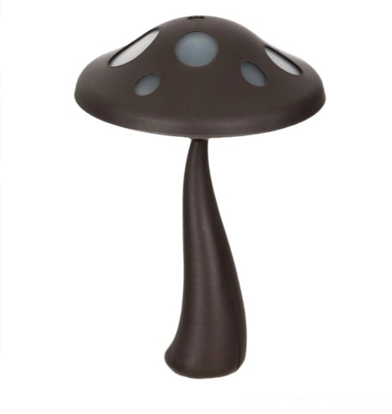 Lampa Led Solara, Design Ciuperca, Plastic, Negru, 27 cm