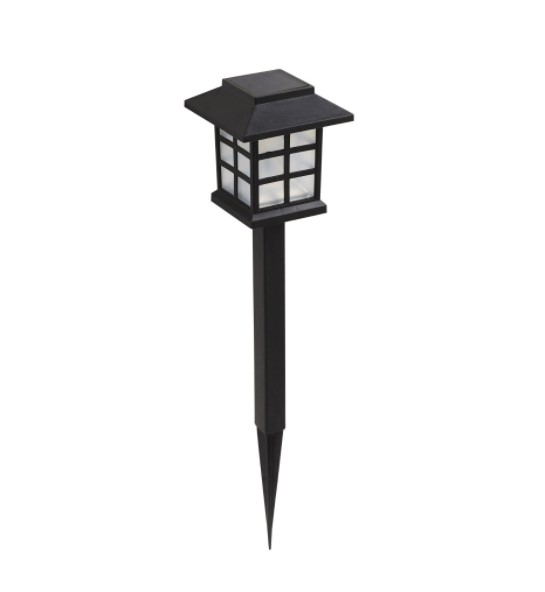 Lampa LED solara, Plastic , Negru, 38 cm