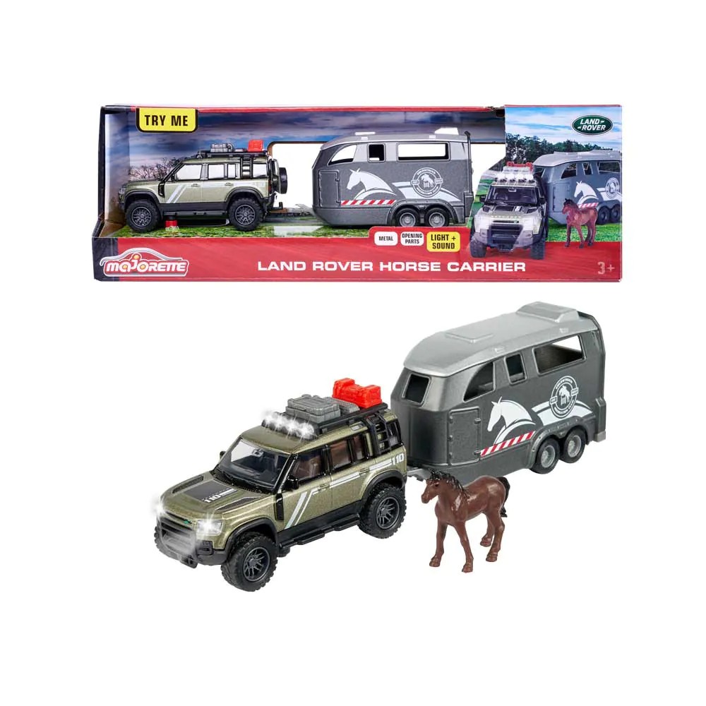Land Rover cu remorca de transport cai Majorette - poza 3