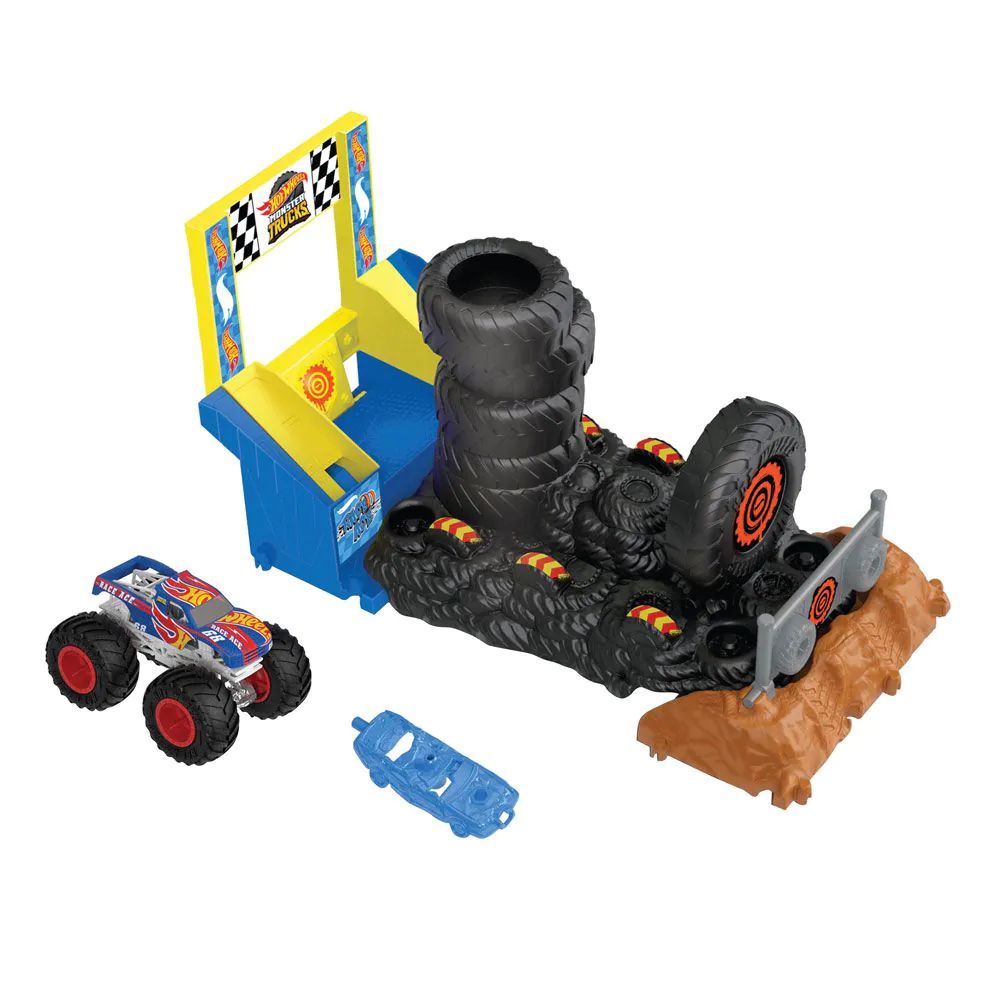 Lansator cu masinuta Hot Wheels Monster Trucks Arena Smashers diverse modele - poza 1
