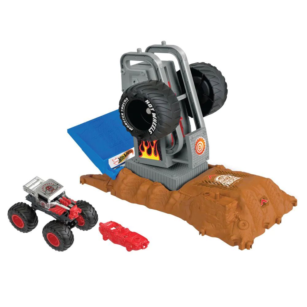 Lansator cu masinuta Hot Wheels Monster Trucks Arena Smashers diverse modele - poza 2