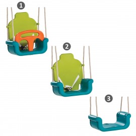Leagan copii 1 -3 ani, evolutiv, 3 in1, franghie PP, verde turcoaz portocaliu, growing type KBT - poza 4