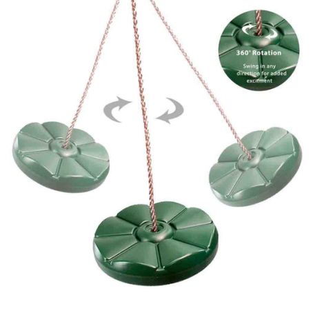Leagan copii rotund Monkey, din plastic HDPE, rezistent UV, cu accesorii, Verde, KBT 150.001.002.001 - poza 4
