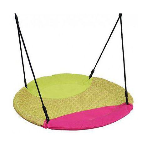 Leagan copii tip cuib, Winkoh, diametru 100 cm, verde-magenta, KBT 196.002.011.001 - poza 1
