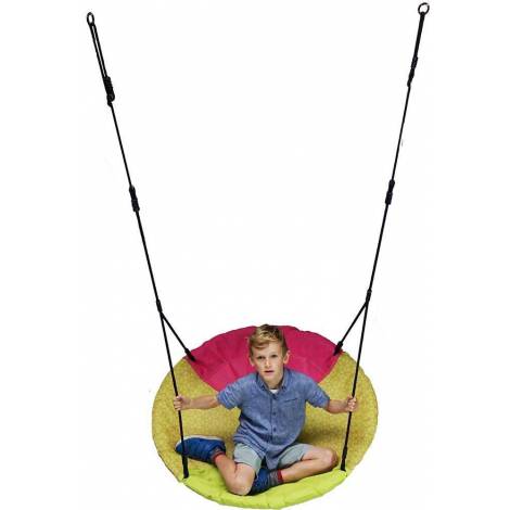 Leagan copii tip cuib, Winkoh, diametru 100 cm, verde-magenta, KBT 196.002.011.001 - poza 3
