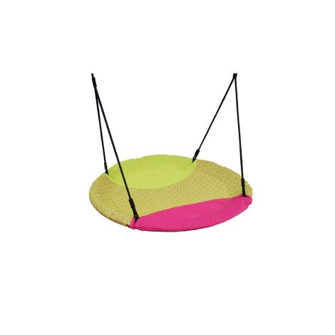 Leagan copii tip cuib, Winkoh, diametru 100 cm, verde-magenta, KBT 196.002.011.001 - poza 4