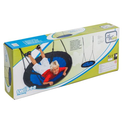 Leagan cuib pentru 3 copii, Max 150 kg, albastru cu negru, Swibee, KBT 190.007.004.001 - poza 4