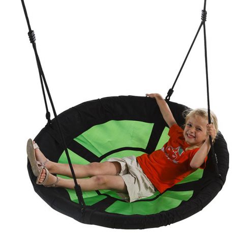 Leagan cuib pentru 3 copii, Max 150 kg, verde cu negru, Swibee, KBT 190.007.007.001 - poza 1