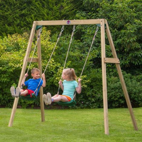 Leagan din lemn pentru 2 copii Double Swing Set Plum 273799 - poza 4