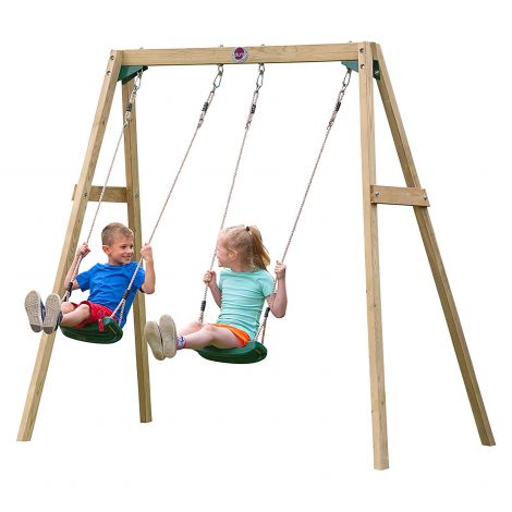 Leagan din lemn pentru 2 copii Double Swing Set Plum - poza 1